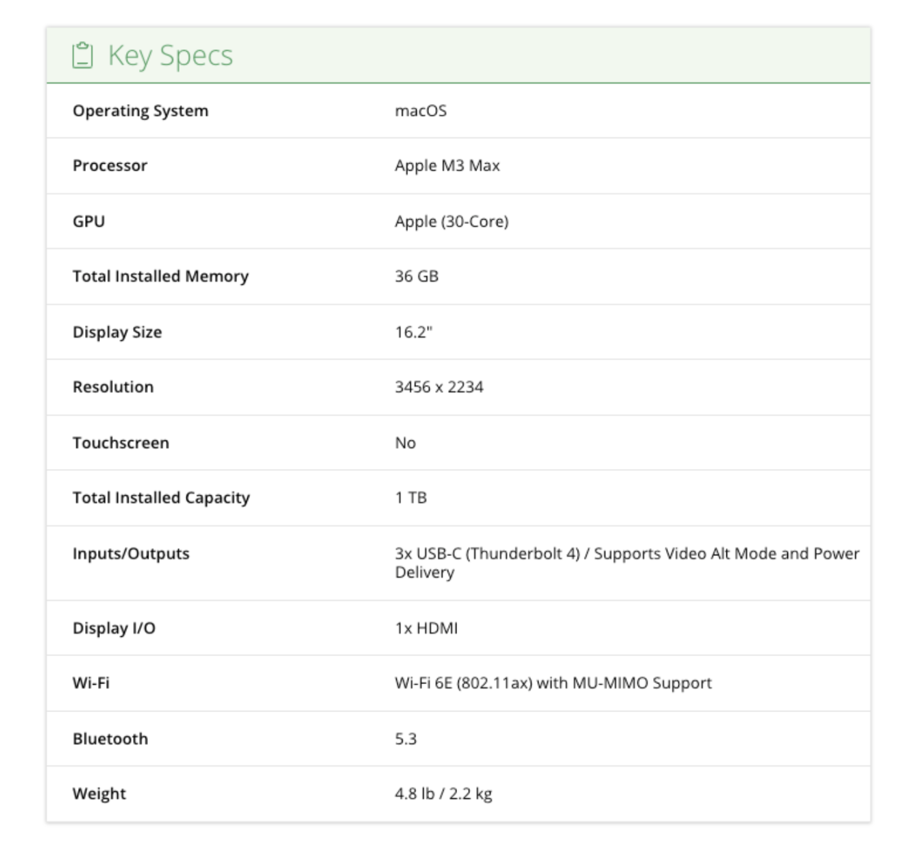 Parameter specification