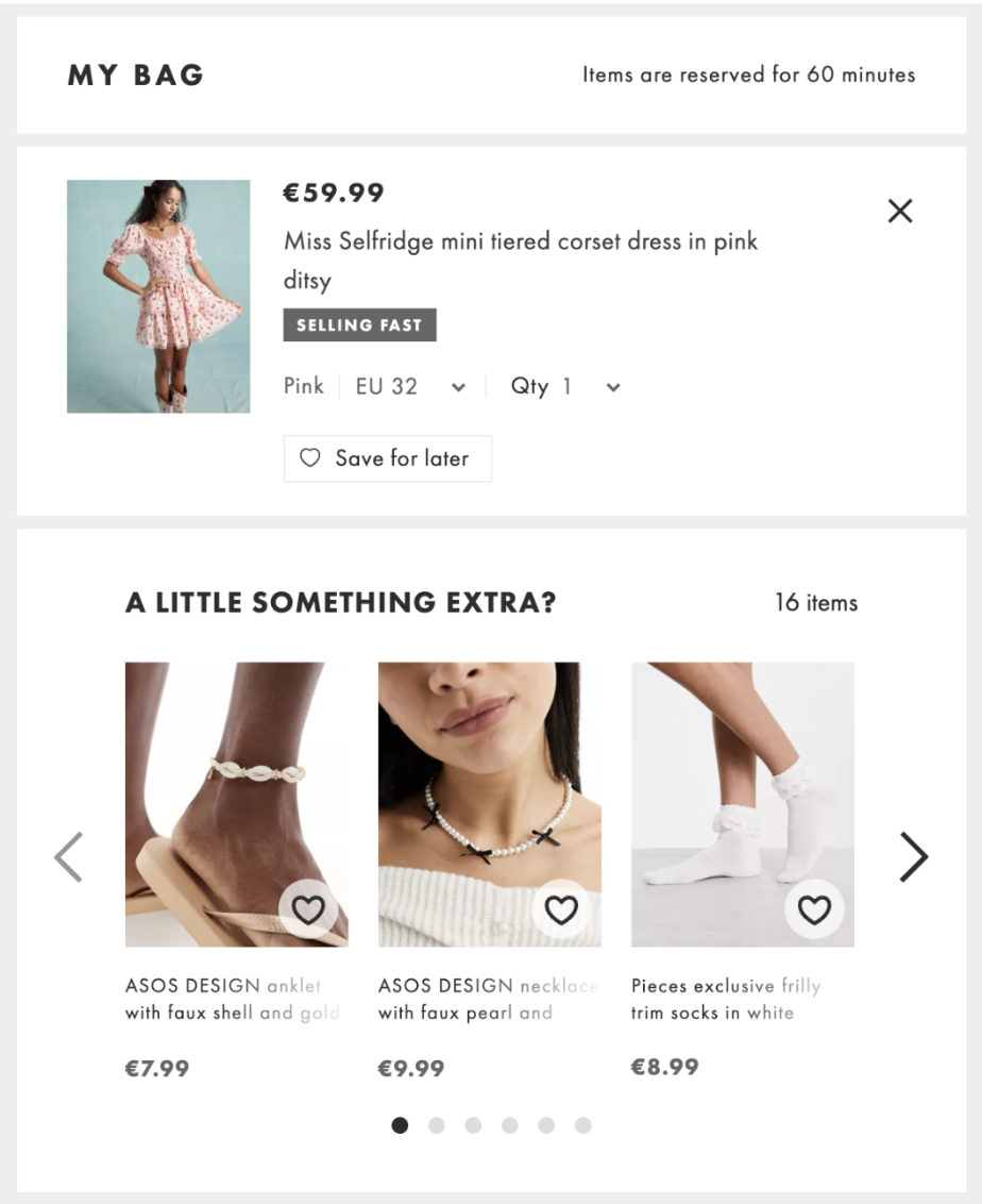 Personalised recommendations by ASOS